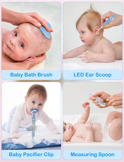 Baby Care Essentials Set Nail Clippers Newborn Nursery Care Kit HairBrush Comb Baby Healthcare Grooming Kit for Newborn Girl Boy