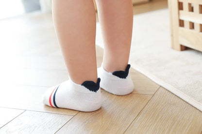5Pairs/lot 0-12Y Cute Lovely Short Baby Socks Children Sock Red Heart Girls Cotton Mesh Cute Newborn Boy Toddler White Sock