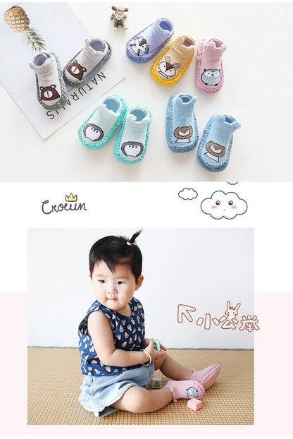 Baby Socks Slippers With Rubber Soles Girl Boy Infant Newborn Children Floor Socks Shoes Anti Slip Soft Sole Toddlers Indoor