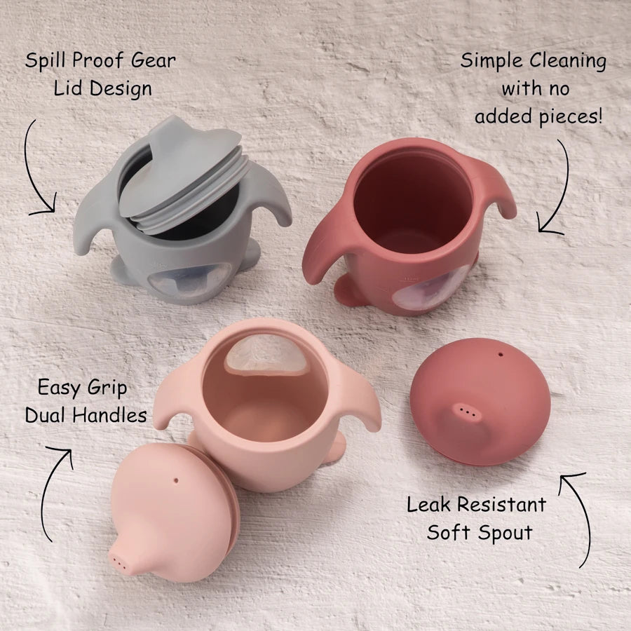 1PCS Toddler Trainer Cup Kids Dining Cup Baby Silicone Transparent Water Bottle With Handle  Milk Cups For Toddlers Baby Stuff