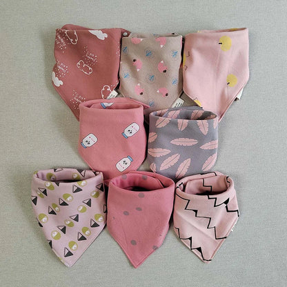 8 Pieces Baby Bibs Bandana Triangle Cotton Soft Infant Feeding Burp Cloth Newborn Teething Slaiva Towel Boy Girl Accessories