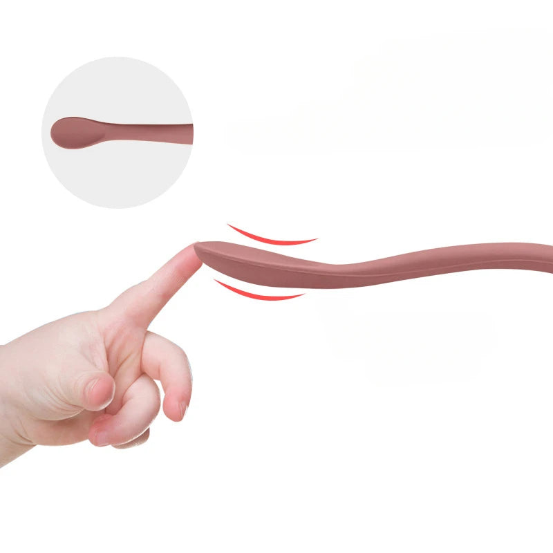 Food Grade Silicone Small Curved Spoon Baby Food Spoon Children Tableware Feeding Soft Spoon
