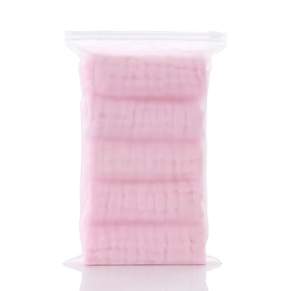 5pcst Baby Towels Muslin 6 layers Cotton SoftBaby Face Towel Handkerchief Bathing Feeding Face Washcloth Wipe Burp Cloth