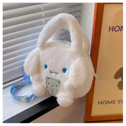 New Cartoon Sanrio Plush Bag Ins Versatile Kuromi Doll Doll Bag Cute Girl Handheld Small Bag
