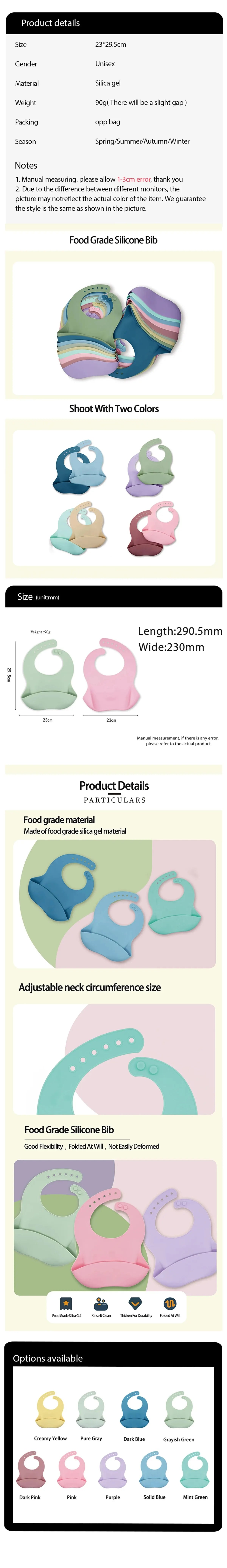 Waterproof Baby Bibs Baby Stuff Cute Cartoon Animal Printed Kids Bib Girl Boy Adjustable Soft Silicone Bib Baby Feeding Stuff