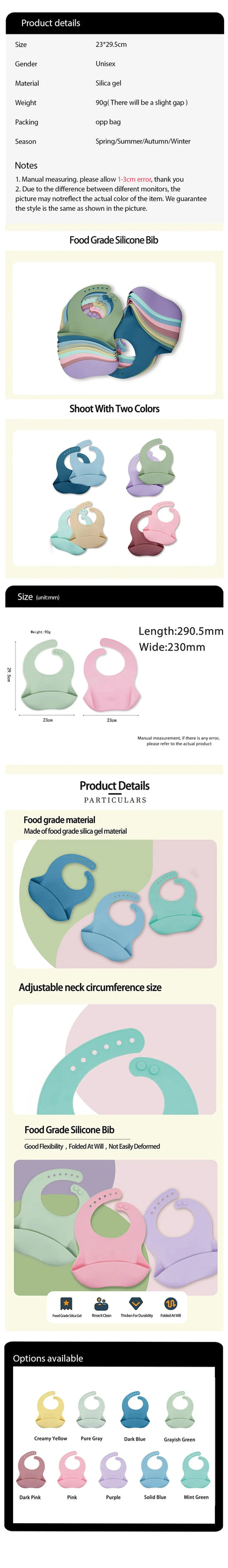 Waterproof Baby Bibs Baby Stuff Cute Cartoon Animal Printed Kids Bib Girl Boy Adjustable Soft Silicone Bib Baby Feeding Stuff