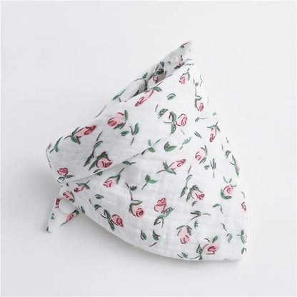 New Baby Cartoon Animal Triangle Bib Pure Cotton Waterproof Boy Girl Kid Printed Saliva Towel Newborn Infant Anti Spitting Cloth