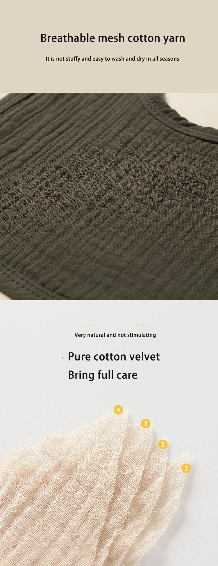 Cotton Gauze Baby Bibs Autumn New Solid Color Infant Bib Newborn Burp Cloths for Kids Boy Girl Spring Soft Feeding Saliva Towel