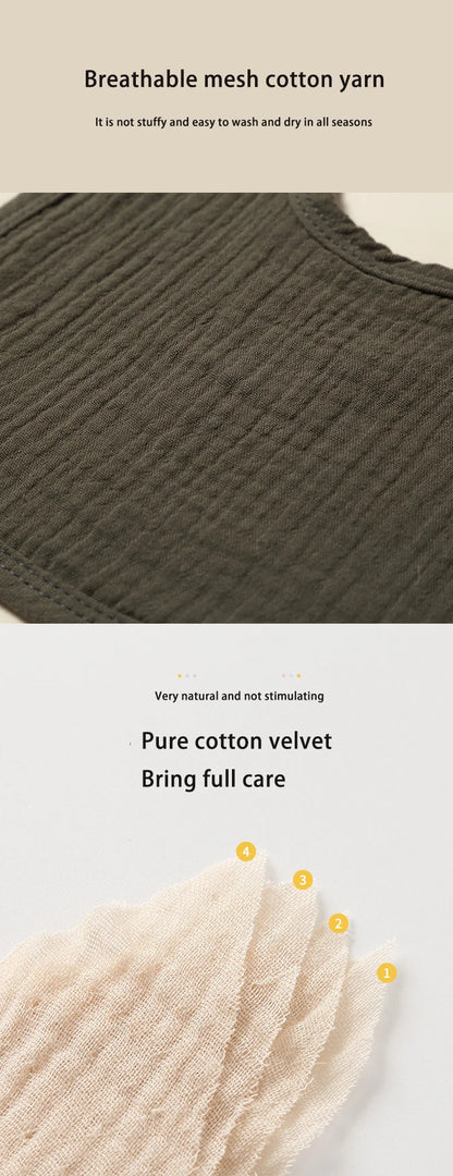 Cotton Gauze Baby Bibs Autumn New Solid Color Infant Bib Newborn Burp Cloths for Kids Boy Girl Spring Soft Feeding Saliva Towel