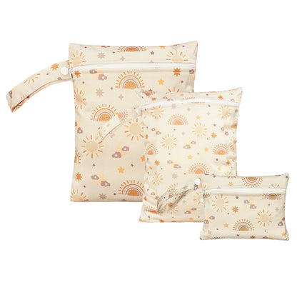 3pcs Different Size Waterproof Wet Bag Wet Dry Bags For Baby Cloth Diapers&Breast Pump Part Organizer For Swimsuit Wet Clothes