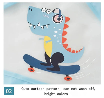 Baby Food Overalls Waterproof Children's Bibs Boys And Girls Drool Towel Four Seasons Long Sleeve No-Wash Apron