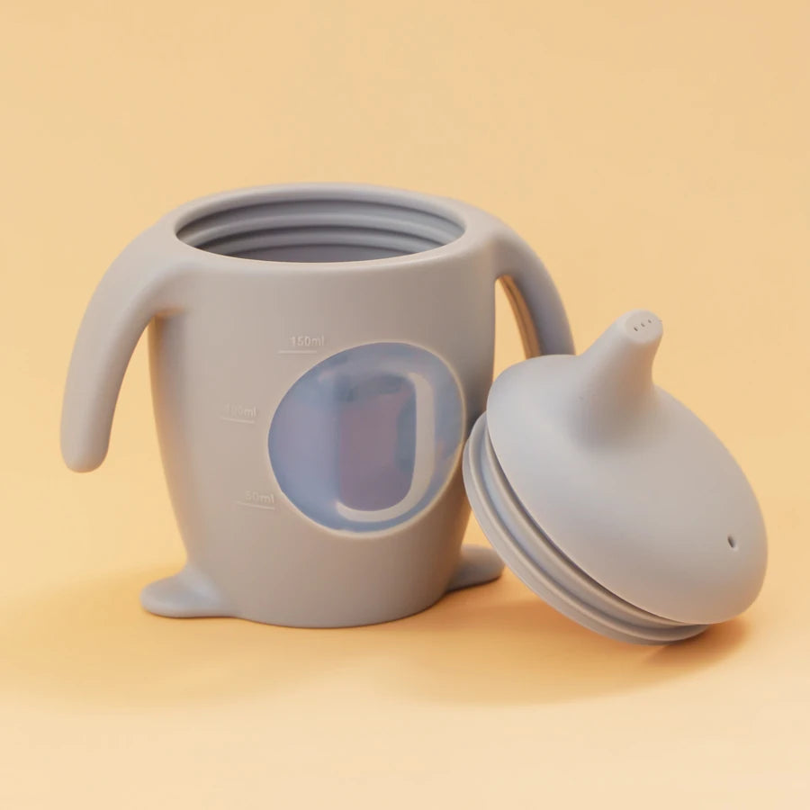 1PCS Toddler Trainer Cup Kids Dining Cup Baby Silicone Transparent Water Bottle With Handle  Milk Cups For Toddlers Baby Stuff