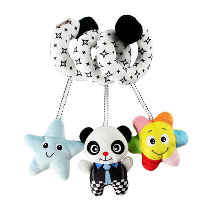 Car Seat Toys for Babies Rattle Mirror Crinkle Squeaky Carseat Stroller Toys 0-6 Months Developmental Newborn Baby Girl Gifts