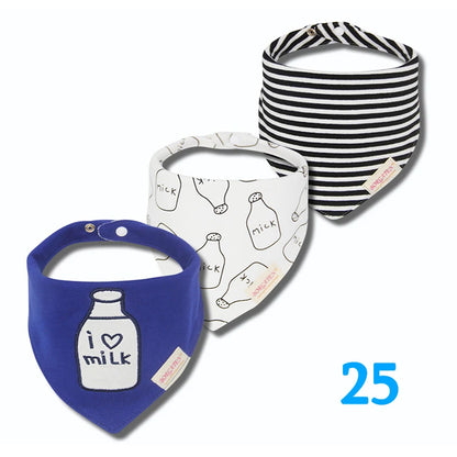 3pcs Organic Cotton Baby Scarf Muslin Burp Cloth Bandana Bibs Newborn Baby Boy Infant Girl Toddler Winter Scarf Waterproof Bib