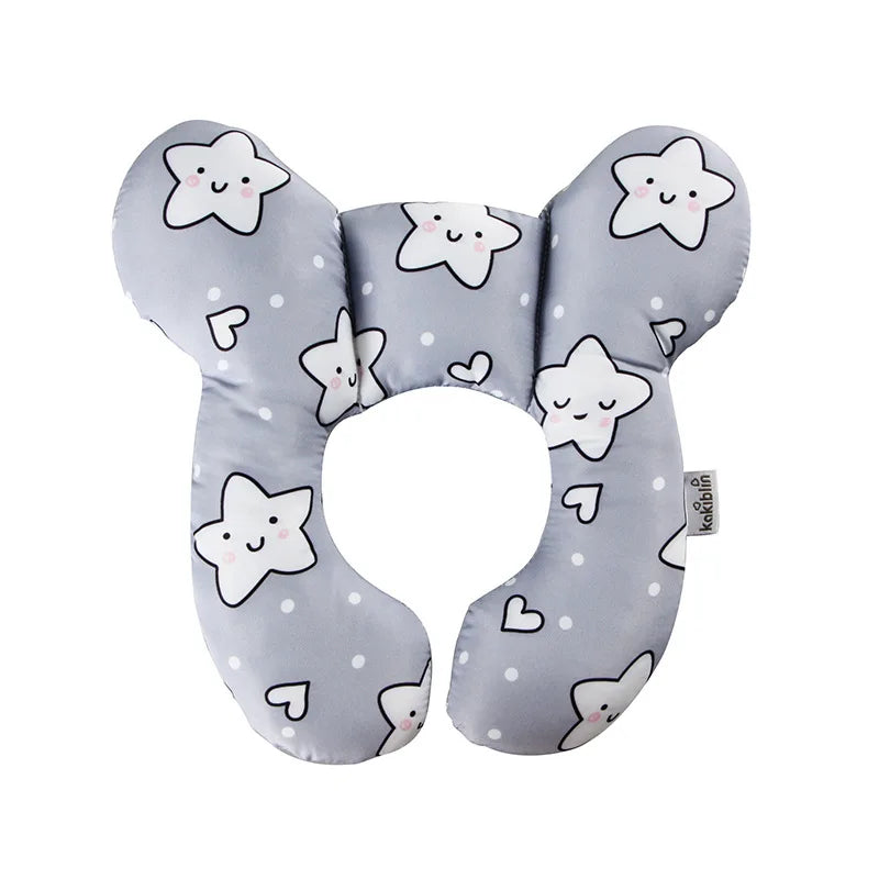 New cartoon children's U-shaped pillow, cotton soft baby pillow, travel car children's pillow, multi-functional stroller pillow