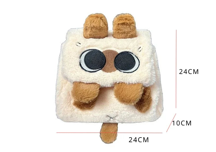 Student School Bag Artificial Fur Plush Capybara Bag Casual All-match Fur Bag Large Capacity Backpack School Backpack Mochila