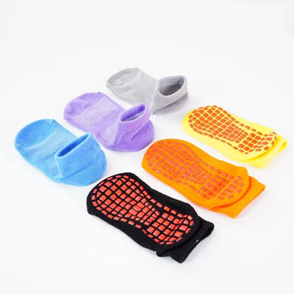 Kids Adults Anti-Slip Sock Trampoline Sock Cotton Breathable Short Socks Elasticity Boy Girl  Outside Family Sports Yoga Socks