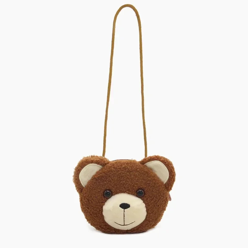 Cartoon Plush Crossbody Bag for Children Cute Animal Bear Coin Wallet Boys and Girls Mini Shoulder Bag Kawaii Plush Purses
