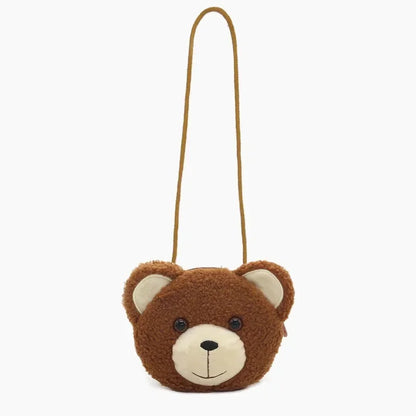 Cartoon Plush Crossbody Bag for Children Cute Animal Bear Coin Wallet Boys and Girls Mini Shoulder Bag Kawaii Plush Purses