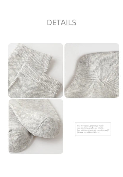 5 Pairs/Lot Children Cotton Socks Boy Girl Baby Fashion Solid Wild Soft Breathable For 1-12 Years Summer Kids Casual Mesh Socks