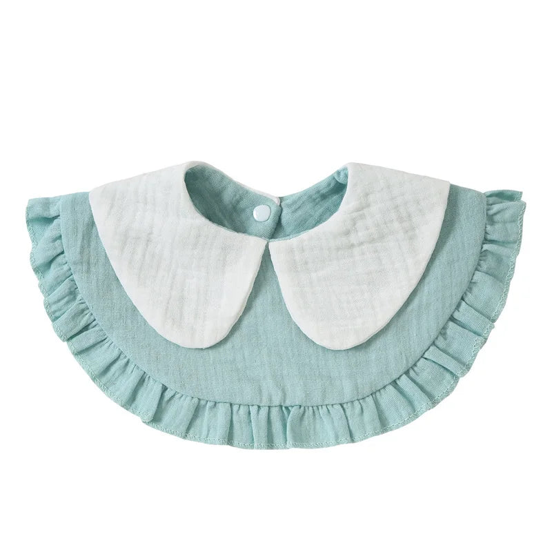 Newborn Baby Baby Stuff Items Gauze Bibs 4 Layer Pure Cotton 360 Degree Round Solid Color Infant Burp Cloth Apron Children Gifts