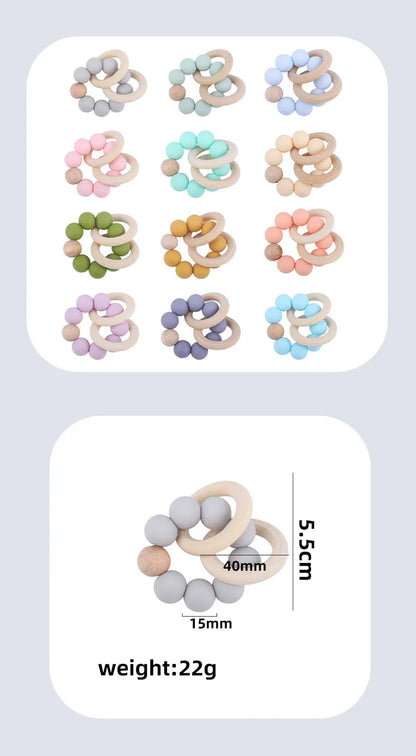 Teethers for Baby Teething Toy Silicone Bead Chew Newborn Bath  Bébé Accessories  Mordedores De Silicona Para Silicone toys