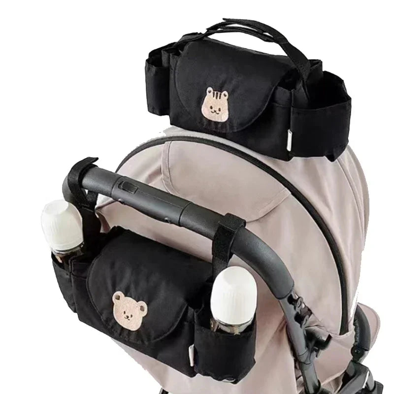 Baby Stroller Bag Pram Organizer Cartoon Bottle Holder Baby Stroller Accessories Hanging Caddy Storage Bag Mommy Bag