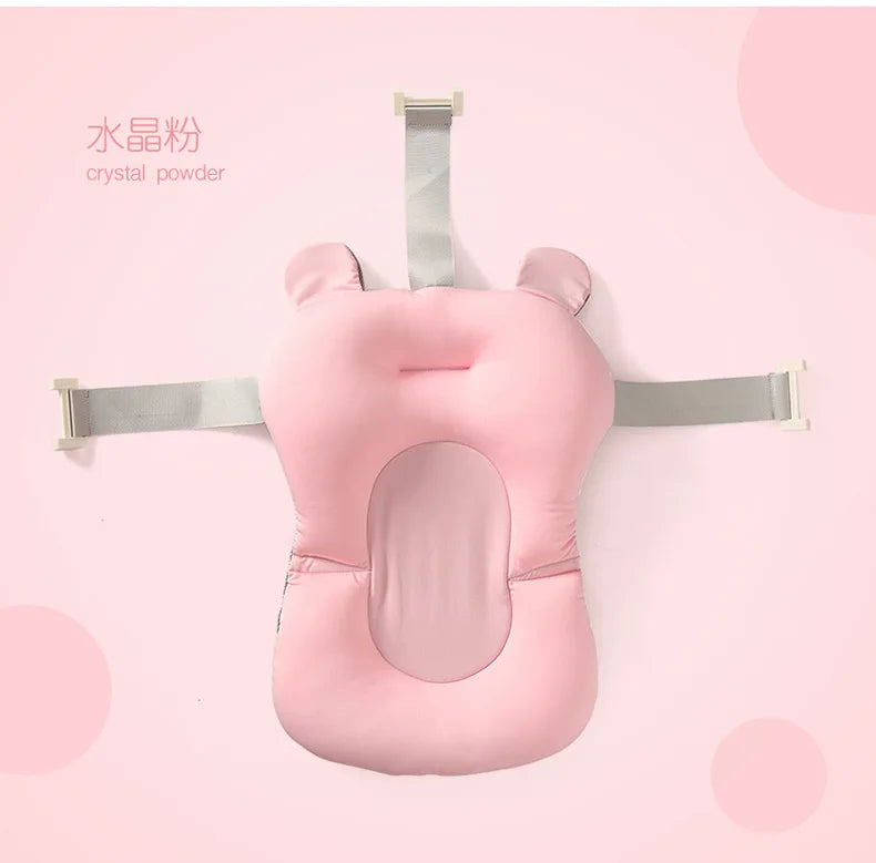 Baby Shower Bath Tub Pad Non-Slip Bathtub Seat Support Mat Newborn Safety Security Bath Support Cushion Foldable Soft Pillow
