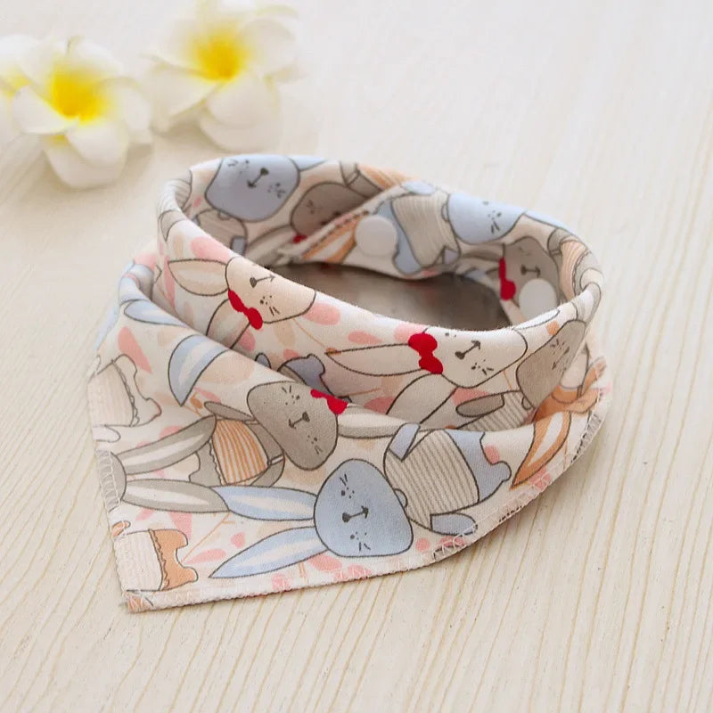 Baby Cotton Feeding Apron Triangle Bibs Girls Boys Cartoon Feeding Scarf Bib Collar Bib Burp Cloth Bandana Saliva Towel