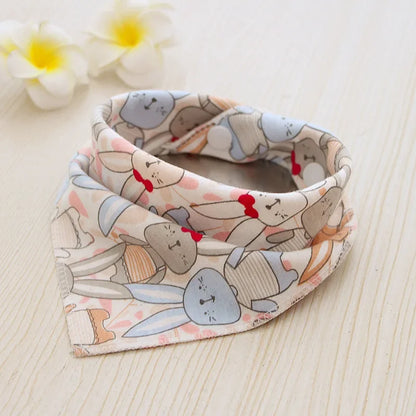Baby Cotton Feeding Apron Triangle Bibs Girls Boys Cartoon Feeding Scarf Bib Collar Bib Burp Cloth Bandana Saliva Towel
