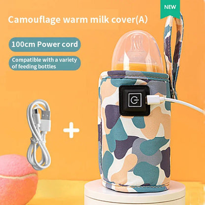 USB Milk Water Warmer Travel Stroller Insulated Bag Baby Nursing Bottle Heater Newborn Infant Portable Bottle Feeding Warmers
