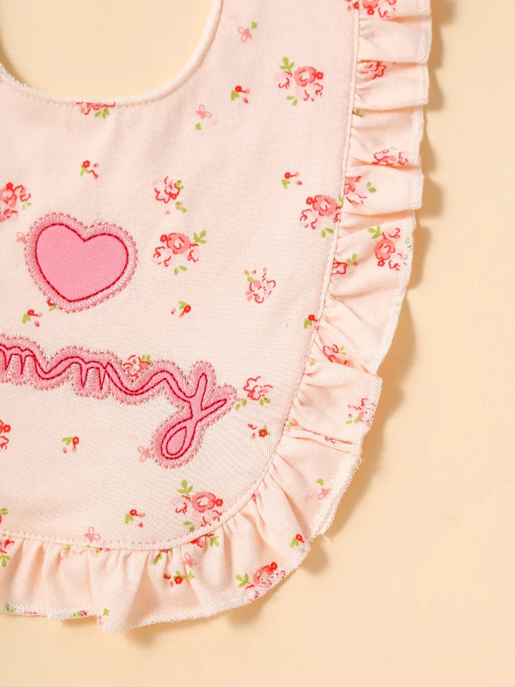 2pcs baby bib cover up, soft cotton adjustable bib with U-shaped lace, newborn feeding bib, baby saliva towel