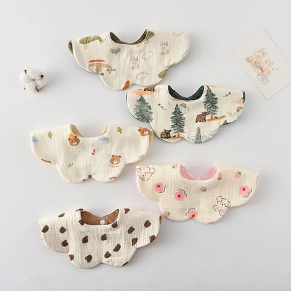 New Cute Cotton Baby Feeding Drool Bib Infants Two-sided Usable Saliva Towel Soft Burp Cloth For Newborn Toddler Kids Bibs