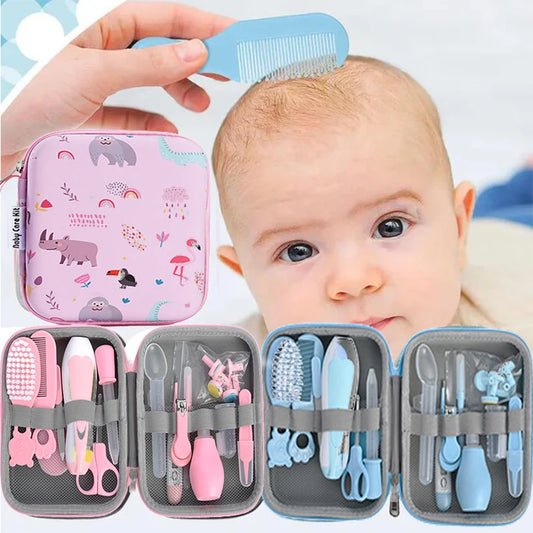Baby Care Kit Baby Nasal Inhaler Nail Clipper Brush File Comb Scissors Set Daily Cleaning and Care Grooming Kit Accessories