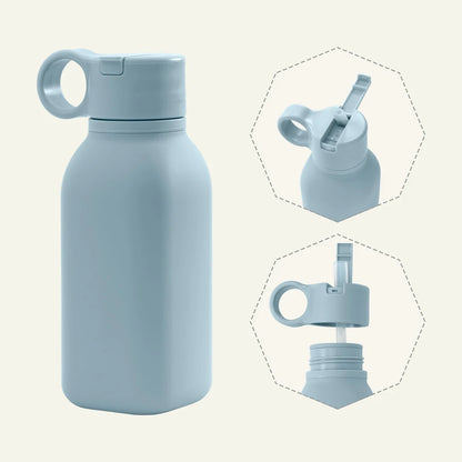 1PCS Baby Silicone Sports Cup Portable Baby Tableware Solid Color Baby Water Bottle Leakproof Baby Sippy Cups Kids Flip Lid Cup