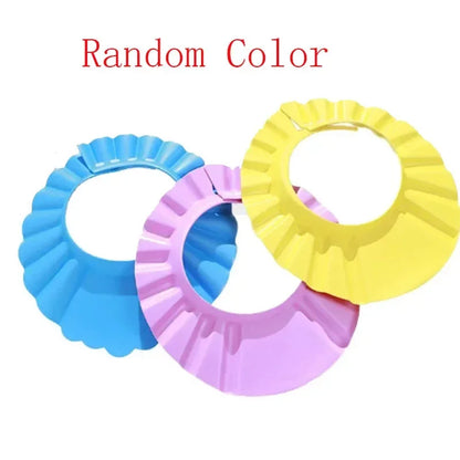 Cute Bear Adjustable Shower Cap Baby Eyes-Protected Ears-Protected Infant Bathing Protection Hat Soft Baby Hair Washing Hat