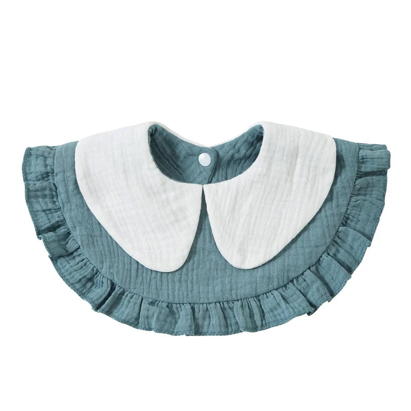 Newborn Baby Baby Stuff Items Gauze Bibs 4 Layer Pure Cotton 360 Degree Round Solid Color Infant Burp Cloth Apron Children Gifts