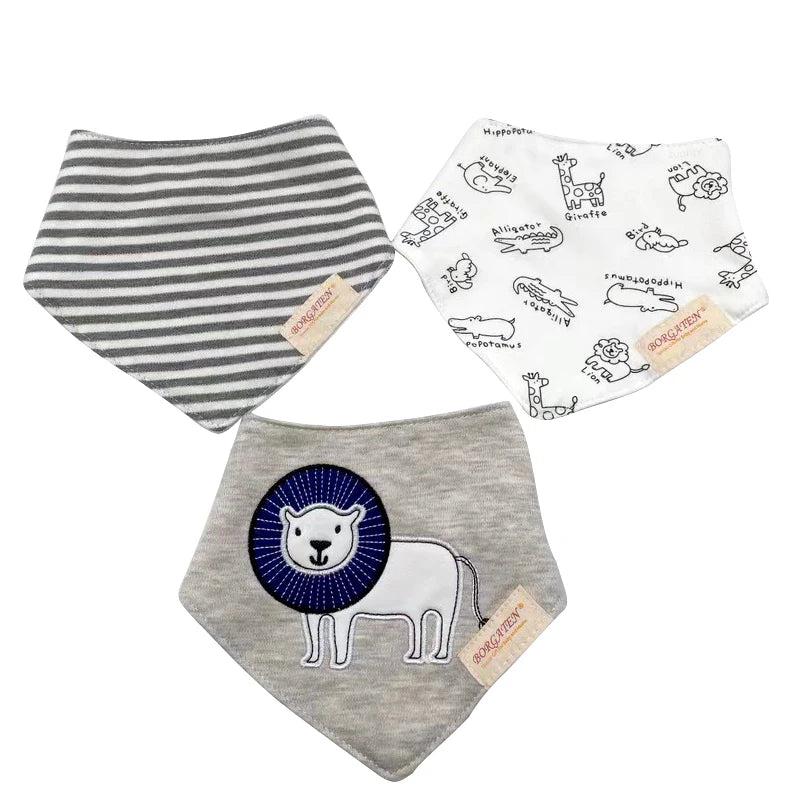 3pcs Organic Cotton Baby Scarf Muslin Burp Cloth Bandana Bibs Newborn Baby Boy Infant Girl Toddler Winter Scarf Waterproof Bib