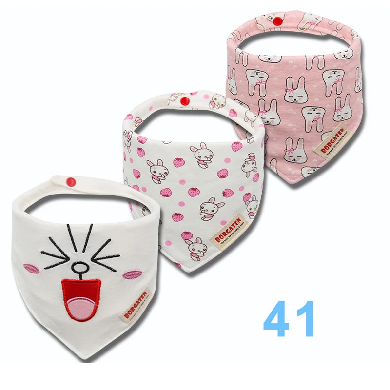 3pcs Organic Cotton Baby Scarf Muslin Burp Cloth Bandana Bibs Newborn Baby Boy Infant Girl Toddler Winter Scarf Waterproof Bib