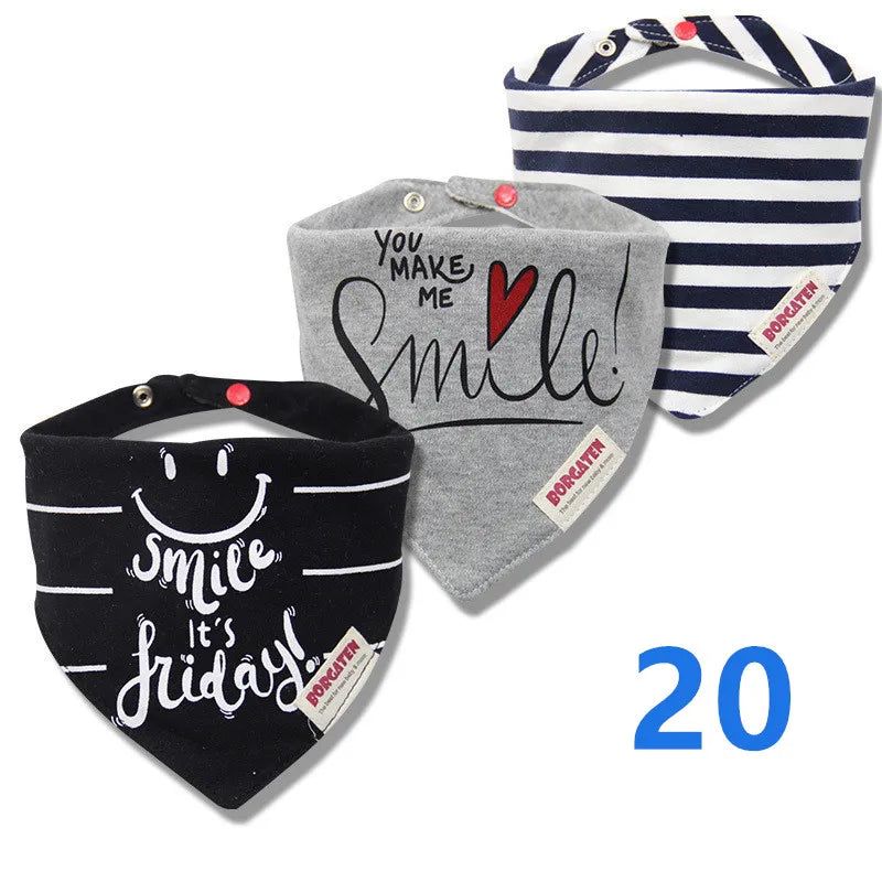 3pcs Organic Cotton Baby Scarf Muslin Burp Cloth Bandana Bibs Newborn Baby Boy Infant Girl Toddler Winter Scarf Waterproof Bib