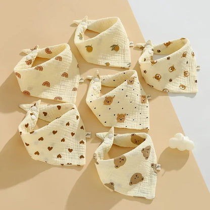New Baby Cotton Soft Soothe Appease Square Towels Infant Color Matching Bandana Handkerchief Muslin Burp Cloths Feeding Bibs