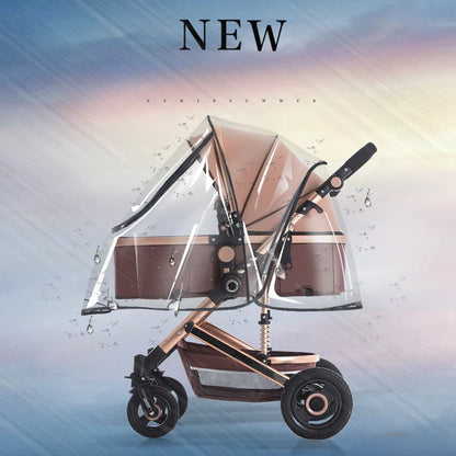 Universal Waterproof Rain Cover For Prams Pram Accessories Transparent Dust Cover Open Zip Umbrella Rainy Season Waterproof