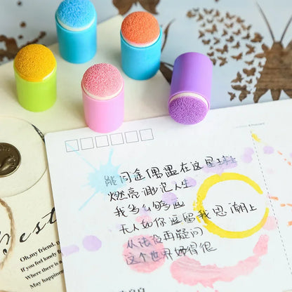 Journamm Finger Painting Kit Drawing Stencils Colorful Inkpad DIY Scrapbooking Creative Stationery Paint Tool School Supplies