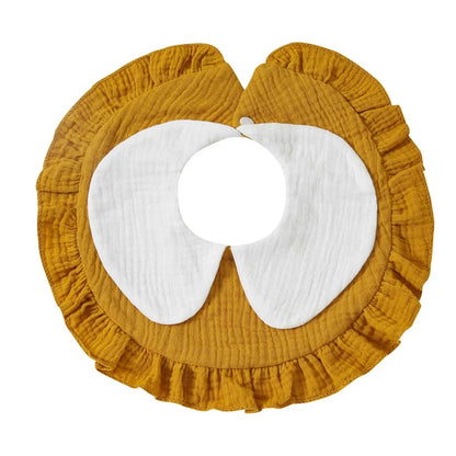 Newborn Baby Baby Stuff Items Gauze Bibs 4 Layer Pure Cotton 360 Degree Round Solid Color Infant Burp Cloth Apron Children Gifts
