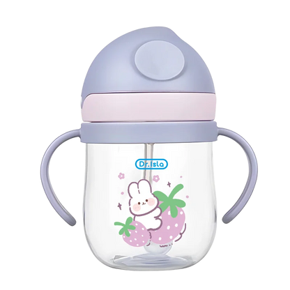 250ml Baby Feeding Cup with Straw Children Learn Feeding Drinking Bottle Animal Design Kids Training Cup with Straw BPA Free