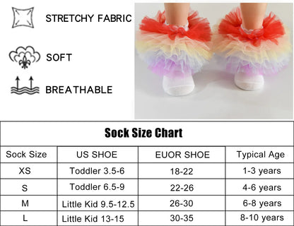 Girls Ruffle Socks Large Ruffled Edge Lace Trimmed Cotton Socks Small/Large Child