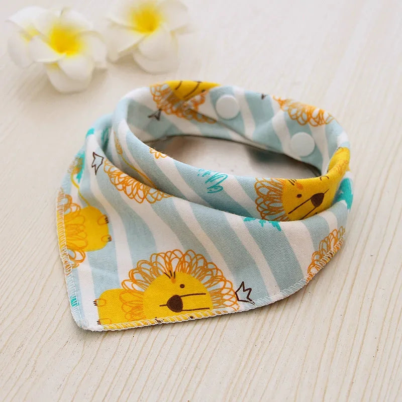Baby Cotton Feeding Apron Triangle Bibs Girls Boys Cartoon Feeding Scarf Bib Collar Bib Burp Cloth Bandana Saliva Towel
