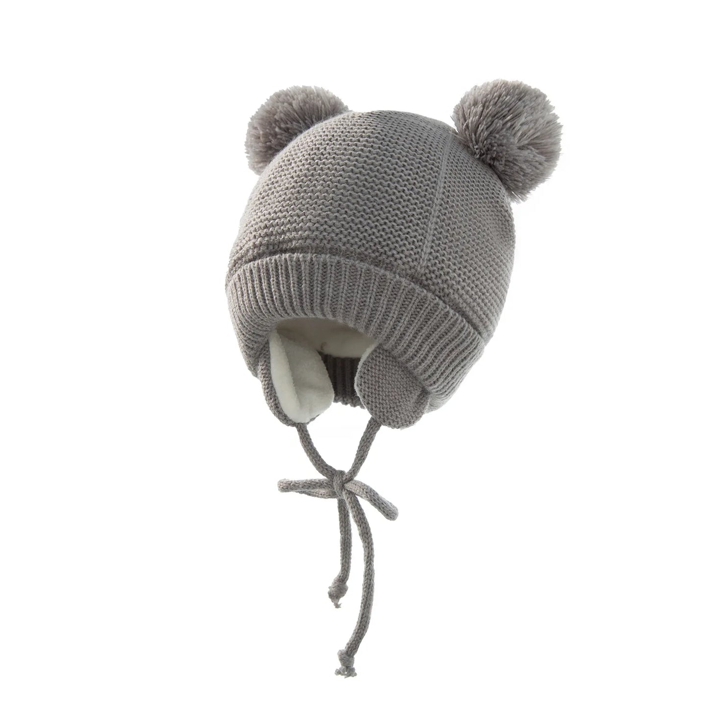 Winter Baby Stuff Hat for Boy Girls Accessories Knited Cap Kids Hat Fleece Warm Gloves Thick Winter Ear Kids Hat Baby Bonnet