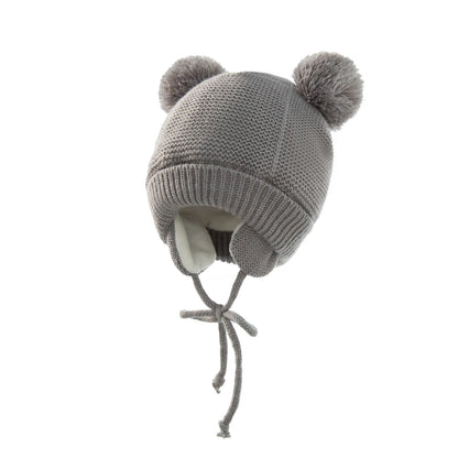 Winter Baby Stuff Hat for Boy Girls Accessories Knited Cap Kids Hat Fleece Warm Gloves Thick Winter Ear Kids Hat Baby Bonnet