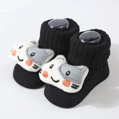 Baby Socks Spring and Autumn Soft Cotton Newborn Baby Socks in The Tube Cartoon 3D Doll Infant Boys Girls Socks 0-6 months